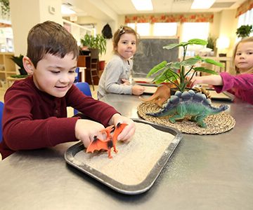 Children engaged in preschool learning 